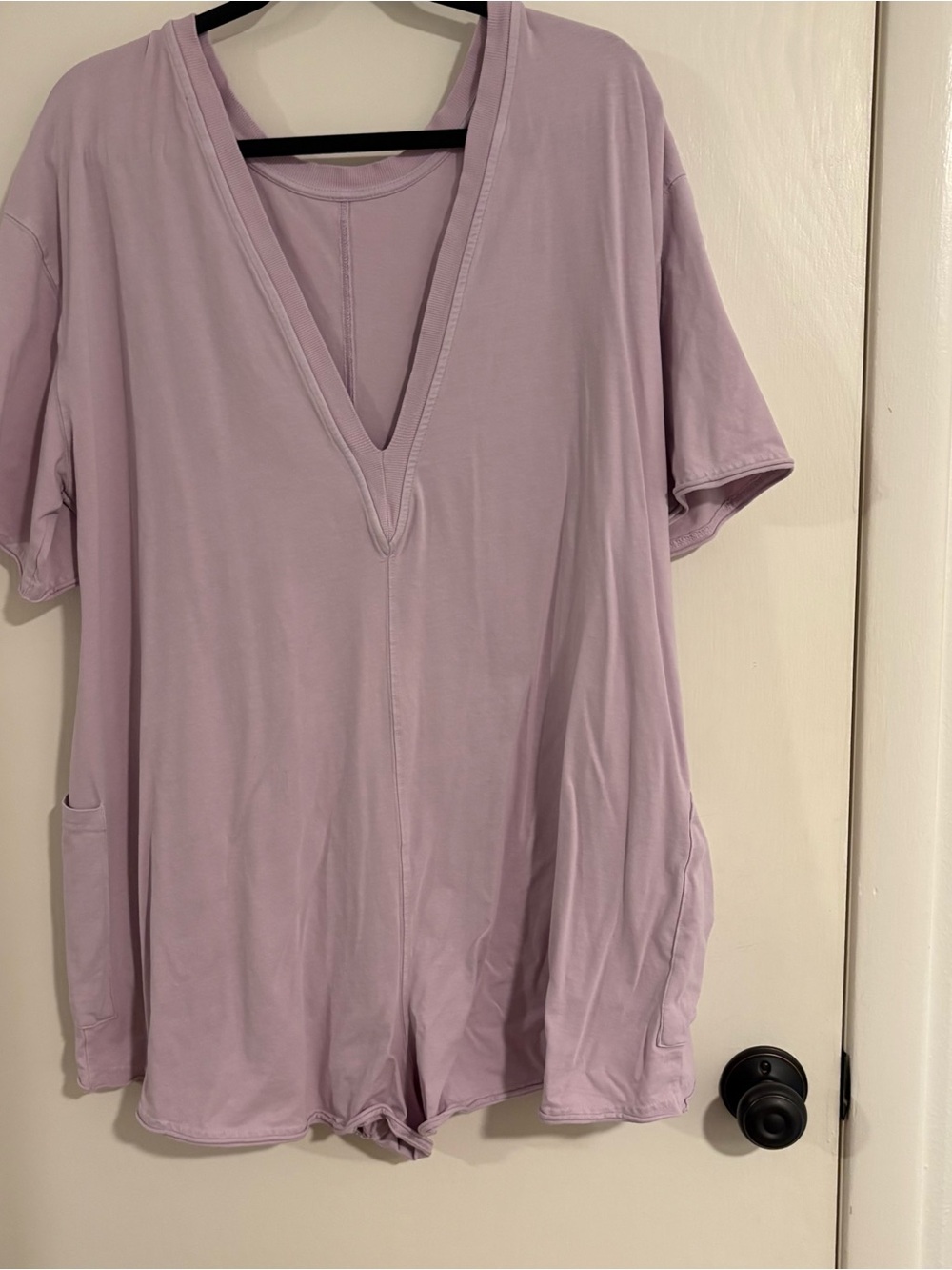 Free People Lavender V-Neck Women's romper with Pockets!